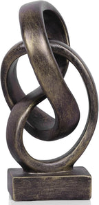 DOVDOV Abstract Bronze Rope Knot Statue, Geometric Decor, Living Room Coffee Table Bookshelf countertop Bronze Decor, Office Coffee Table entryway entryway Desktop Decor.