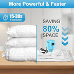 Electric Pump for Vacuum Storage Bags, Portable Vacuum Bag Pump, Electric Vacuum Pump for Storage Bags, Great for Various Vacuum Seal Bags for Clothing,Blankets,Bedding- Blue (No Bags)