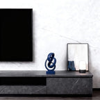 DOVDOV Abstract Blue Knot Sculpture, Geometric Decorative Statue, Blue Decor for Living Room Coffee Table Bookshelf Top, Office TV Cabinet Entryway Table Top Decor.