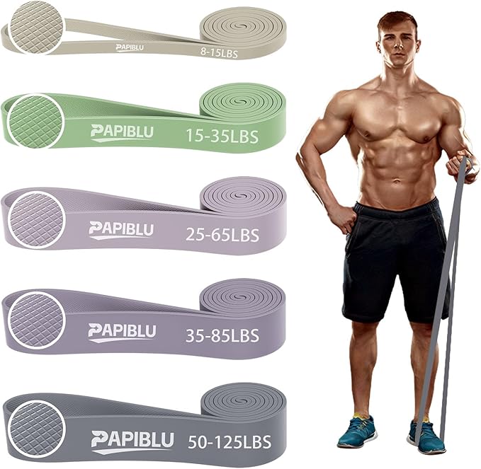 Pull Up Bands, Resistance Bands Set for Pull-Up Assistance, Exercise Bands with Door Anchor & Grip Pads for Men & Women Working Out, Physical Therapy, Muscle Training