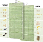 FOREGOER Hanging Jewelry Organizer with 88 Zippered Pockets, Dustproof Foldable for Travel, Accessories Organizer for Holding Jewelries, Earring Organizers and Storage (Green)