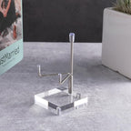 Sibba Adjustable Metal Display Easel Stand with Acrylic Base Compact Plate Holder for Fossils, Crystals, Geodes, Rocks, Coral, Home Decor, Collectibles