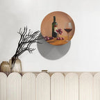 Decorative Plate Stand, 6 Inch, Goblet Wine Bottle Transparent Round Display Plate, Decorative Plates with Stand, Ceramic Craft for Wall Hanging Decorative