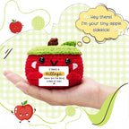 HEXMOZ End of Year Teachers Gifts - Apple Gift for Teachers - Daycare Teacher Appreciation Gifts - It Takes a Village Handmade Collectible Crochet Plush Doll
