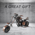 Metal Motorcycle Decor, Copper Chopper Motorcycle Figurine,5.9”x3.5”Unique Iron Motorcycle Sculpture,Cool Home Office Desk Decor,Art Gift Vintage,Christmas Birth Gift for Men Boyfriend Husband