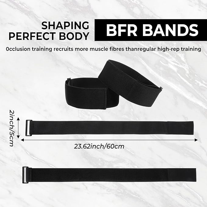 2 Pcs Occlusion Bands Glutes Hip Building Blood Flow Restriction Bands BFR Bundle Booty Bands Best Fabric Resistance Bands for Women Exercising Your Butt Squat Thigh Fitness