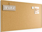 Fluxynara Large Bulletin Board, 59" x 35.4" Cork Board Alternative with 24 Safe Removable Adhesive Tabs, Foldable Felt Pin Board for Home Office, Classroom, Bedroom,Entryway for Walls—Mustard Yellow