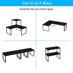 Golener Countertop Organizer Corner Shelf, 2 Tier Adjustable Stackable Corner Shelves for Kitchen, Bathroom, Spice Rack, Coffee Area, Cabinet, Dresser Table, Corner Counter Shelf Stand, Classic Black