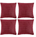 Fancy Homi 4 Packs Decorative Throw Pillow Covers for Living Room Couch Bed, Modern Farmhouse Boho Home Décor Accent Cushion Case, 20" x 20", Burgundy