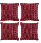 Fancy Homi 4 Packs Decorative Throw Pillow Covers for Living Room Couch Bed, Modern Farmhouse Boho Home Décor Accent Cushion Case, 22" x 22", Burgundy