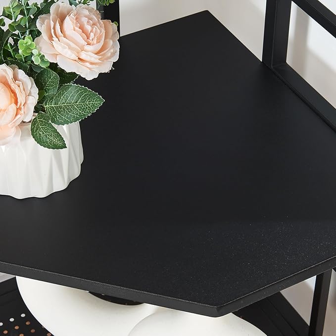 HOMISSUE Corner Shelf, 7 Tier Tall Narrow Bookshelf 82.6", Industrial Corner Bookcase with Storage for Home Office Living Room and Bedroom, Black