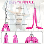 Aerial Silks Kit & Aerial Yoga Hammock - 11Yd Premium Fabric with Hardware - Easy Setup for Flying Yoga, Aerial Swing & Fitness - Supports Up to 14ft Rigging