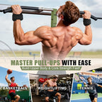 Upgraded Pull Up Assistance Bands, Heavy Duty Resistance Bands with Handles, Exercise Band with Door Anchor, Adjustable Workout Band Set for Pull Up Bar, Full Body Strength&Muscle Training, Home Gym