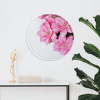 Wall Picture, with Beautiful Flowers Printed Circular Iron Hanging Picture,Wall Art Decor,Home for Bedroom Living Room Bathroom Decor,Iron Painting 11.8X11.8 in