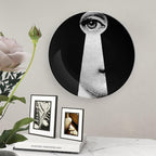 Lina Cavalieri Plate, Wall Decorative Plate, Mysterious Face Plate Wall Hanging Decoration,Including Bracket And Special Spring HooK, (Style-14, 8inch)