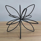 8" Black Sphere Decor, Abstract Tabletop Decorative Ball, Metal Floral Handmade Decorative Sculpture Home Decor Statues