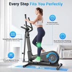 ANCHEER Elliptical Exercise Machine, Elliptical Trainer for Home Gym Exercise Equipment 550Lbs Max Weight, Ultra-Silent Elliptical Machine 16 Resistance Levels Pulse Rate Grips