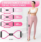 Figure 8 Resistance Bands for Arm, Back, 3 Level Latex Heavy Exercise Bands with Handles for Strength Training, Full Body Workout, Physical Therapy, Pilates, Yoga, Home Gym Equipment for Women