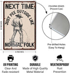 Retro Western Bathroom Metal Sign Decor for Toilet Shower Powder Room Restroom Wall Art Decorations, Funny Western Bathroom Toilet Restroom Powder Shower Room Decor, Funny Gifts for Cowboy, Next Time