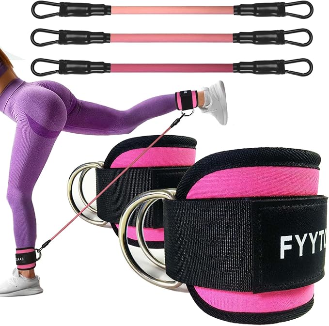 Ankle Resistance Bands with Cuffs, Women Workout for Home Gym, Glutes Exercise at Home, Ankle Strap for Cable Machines Women, Shaping The Perfect Butt.