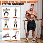 Pilates Bar Kit with Resistance Bands, Heavy Duty Pilates Equipment for Men, Training Bands with Handles for Legs, Hip, Back, Arm, Abs, Chest, Shoulders, Portable Home Gym Workout Equipment