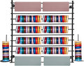12-Tier Wall Mounted Scarf Rack, Scarf Display Rack, Towels Storage Hanger, Commercial Hijab Scarf Holder Organizer Space Saving for Retail Stores, Boutiques, Home (Black, 47in Width)