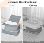 Comforter Storage Bag - 110L Large Capacity Blanket Storage Bags 2-Layer Ultra Space Saving Self Compression Organizer, Washable Compression Bags for Storage Comforter Blanket, 4-Pack, Grey