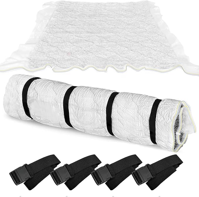 Mattress Vacuum Bag for Queen and Full Size, 78.7x98.4in Space Saver Mattress Vacuum Seal Bag with 4 Straps Dual-Zip Seal Mattress Compression Bag for Memory Foam Mattress Moving Transport Storage