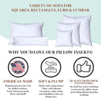 Pillowflex Premium Polyester Throw Pillow Insert - 20x26 - Ultra Soft Large Rectangle Throw Pillow, Couch Sham, Lumbar, Back, Sofa - Machine Washable - Decorative Accent Form - 1 Soft Pillow