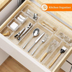 32 PCS Clear Plastic Drawer Organizer Set, 4-Size vanity organizer Trays and Storage Bins for Makeup, Jewelry and Gadgets in Bedroom, Bathroom and Office, Clear