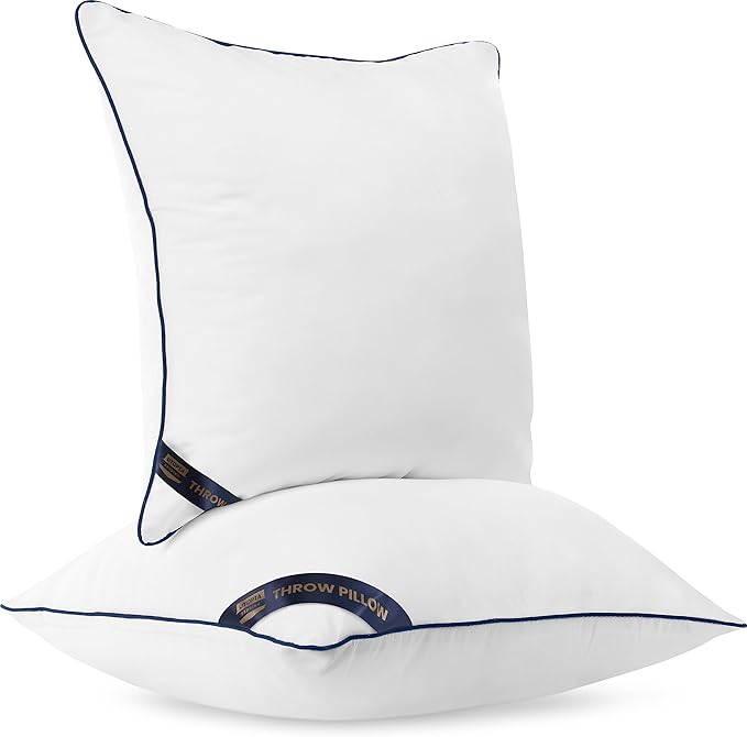 Utopia Bedding Throw Pillow Inserts (Pack of 2, White), 14 x 14 Inches Decorative Indoor Pillows for Sofa, Bed, Couch, Cushion Sham Stuffer