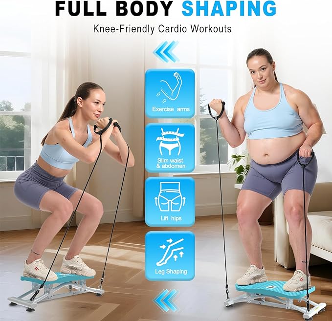 HOTWAVE Ski Balance Board with LCD Display and 300LB Weight Capacity, Rocking Stepper Ski Simulator for Home Workout, Ideal for Balance, Cardio and Core Workout for Adults