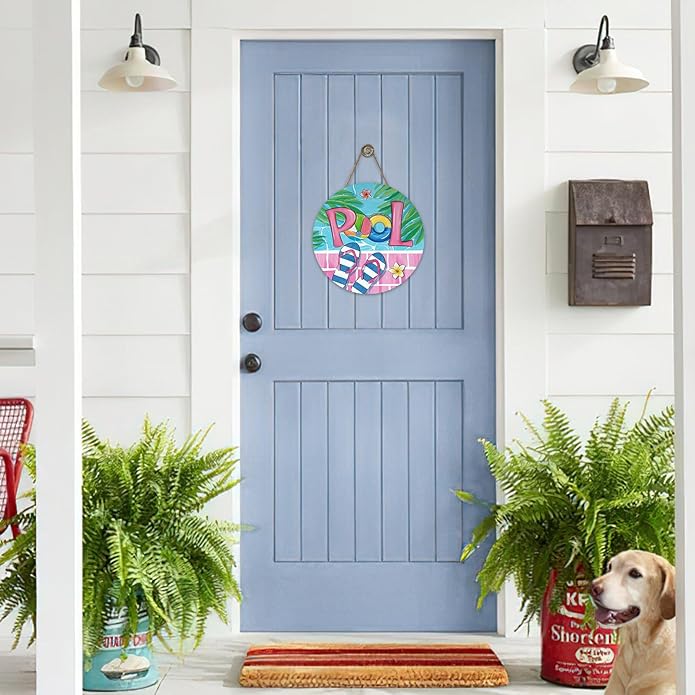 Summer Pool Flip Flops Front Door Sign