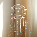 Artilady Butterfly Dream Catchers with Crystals - Large Boho Pink Moon Dream Catcher Wall Decor Home Decorations Girls Kids Baby Bedroom Room Decor Christmas Birthday Teen Girl Boys Gifts