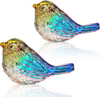 H&D HYALINE & DORA Set of 2 Crystal Birds Figurine Bird Gifts for Women Men Bird Lovers Handmade Glass Animal Figurines for Home Shelf Decor (Multicolor)