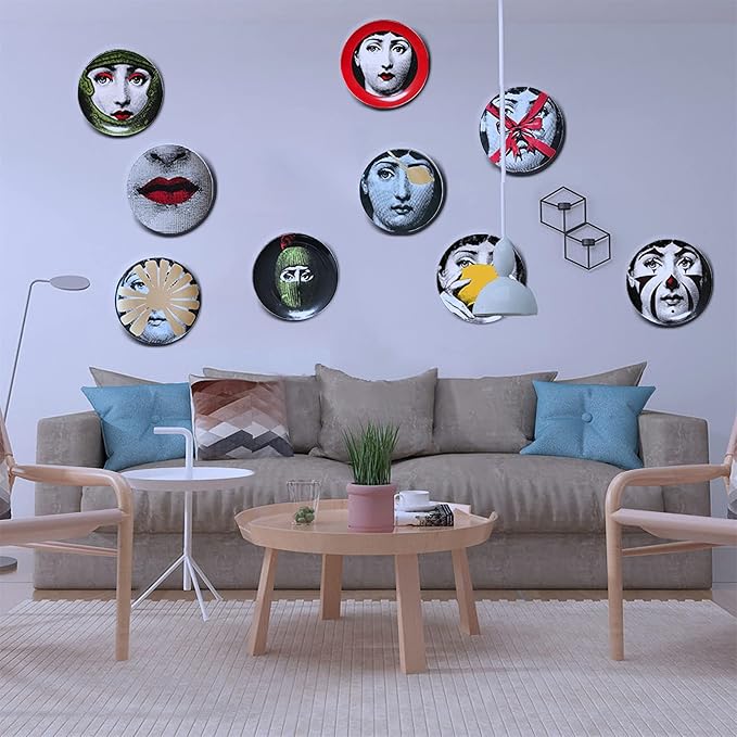 Decorative Plates Handmade Ceramic Ornament for Home&Office Wall Decors (with Hanger) (F3)