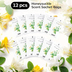 MYARO 12 Packs Honeysuckle Scented Sachets for Drawer and Closet, Long Lasting Air Freshener Fresh Scents Potpourri Bags Home Fragrance for Room Car Small Space
