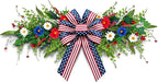 4th of July Patriotic Floral Swag Artificial Red White and Blue Independence Day Front Door Daisy Flowers Twigs Swag Memorial Day 250th Anniversary Veterans Day Decor for Arch Wall Home Door Decor
