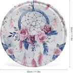Wall Picture, with Peach Dream Catcher Printed Circular Iron Hanging Picture,Wall Art Decor,Home for Bedroom Living Room Bathroom Decor,Iron Painting 11.8X11.8 in