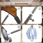 Eunika 4 Pack Adjustable T Shirt Display Flexible Shoulder Stand, Portable Metal Shirt Rack Display Stand Garment Coat Holder for Clothing Garment Coat Retail Vendor, Cloakroom, 16-31 Inch(Brown)