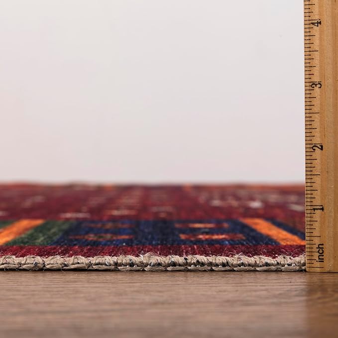 Keen Home Design 4x6 Rug - Machine Washable Area Rug with Non-Slip Backing, Ideal for Living Room, Dining Room, Bedroom - Vintage, Easy Clean, Durable, Low Pile Rug - (4' x 6')