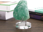 Hipiwe Clear Acrylic Display Stand Holder with Adjustable Metal Arms Display Easel Stands for Gemstones Fossils Minerals Agate Slabs Plates Crystals Saucers Collectibles, 2.8*2.8*4.1 inch