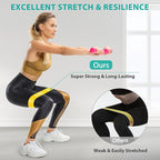 Resistance Band, Exercise Loop Bands for Yoga, Pilates, Fitness and Working Out, Set of 5 Stretch Bands with Carrying Bag