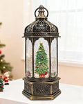 Large Christmas Snow Globes Light up Lantern with 8 Songs, 13" Christmas Tree & Rotating Train Snow Globe for Kids Adults, 6H Timer Dual Power, Snowglobes Christmas Decorations Indoor Gifts Women Men