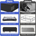 Babenest 4-Pack Under Bed Storage Organizer with Clear Zippered Lid, Foldable Rolling Underbed Drawers on 6 Wheels, Space Saving Clothes, Shoes, Toy Storage for Bedroom, Dorm, Closet