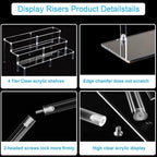 HENABLE 14.8 IN Large Acrylic Perfume Organizer Stand, Clear Display Risers for Perfume, Cologne, Cosmetic, Skincare, Funko POP, Dessert Display, Cupcake Stand Holder