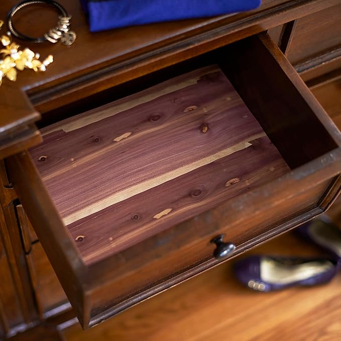 Household Essentials Cedar Drawer and Closet Shelf Liner, 6-Feet by 10-Inch, Brown, 1 Pack