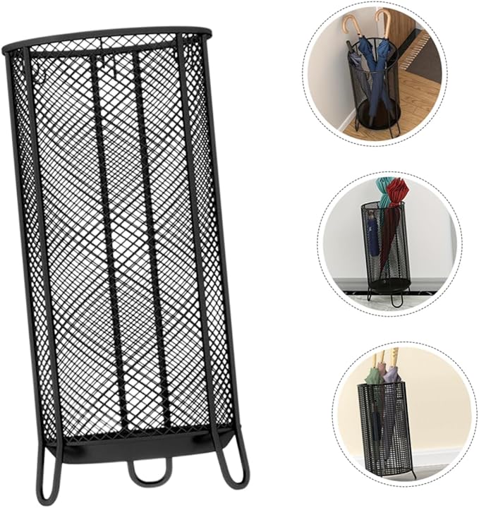 OUNONA Umbrella Stand Drip Tray Entryway Organizer for Umbrellas Canes and Walking Sticks Compact Stylish and Functional Storage for Home and Office