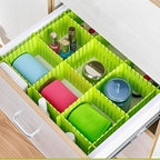 ZOENHOU 60 PCS Green Drawer Dividers, 12.6 x 2.8 Inch Adjustable Premium Plastic Drawer Divider Organizers for Makeup Drawers Desktop Kitchen drawer Organizers and Storage