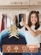 HOUSE DAY Closet Organizers and Storage, 8 Pack Magic Hangers Space Saving Clothes Hangers, Sturdy Plastic Hangers with 5 Holes for Wardrobe Closet Organization, College Dorm Room Essentials